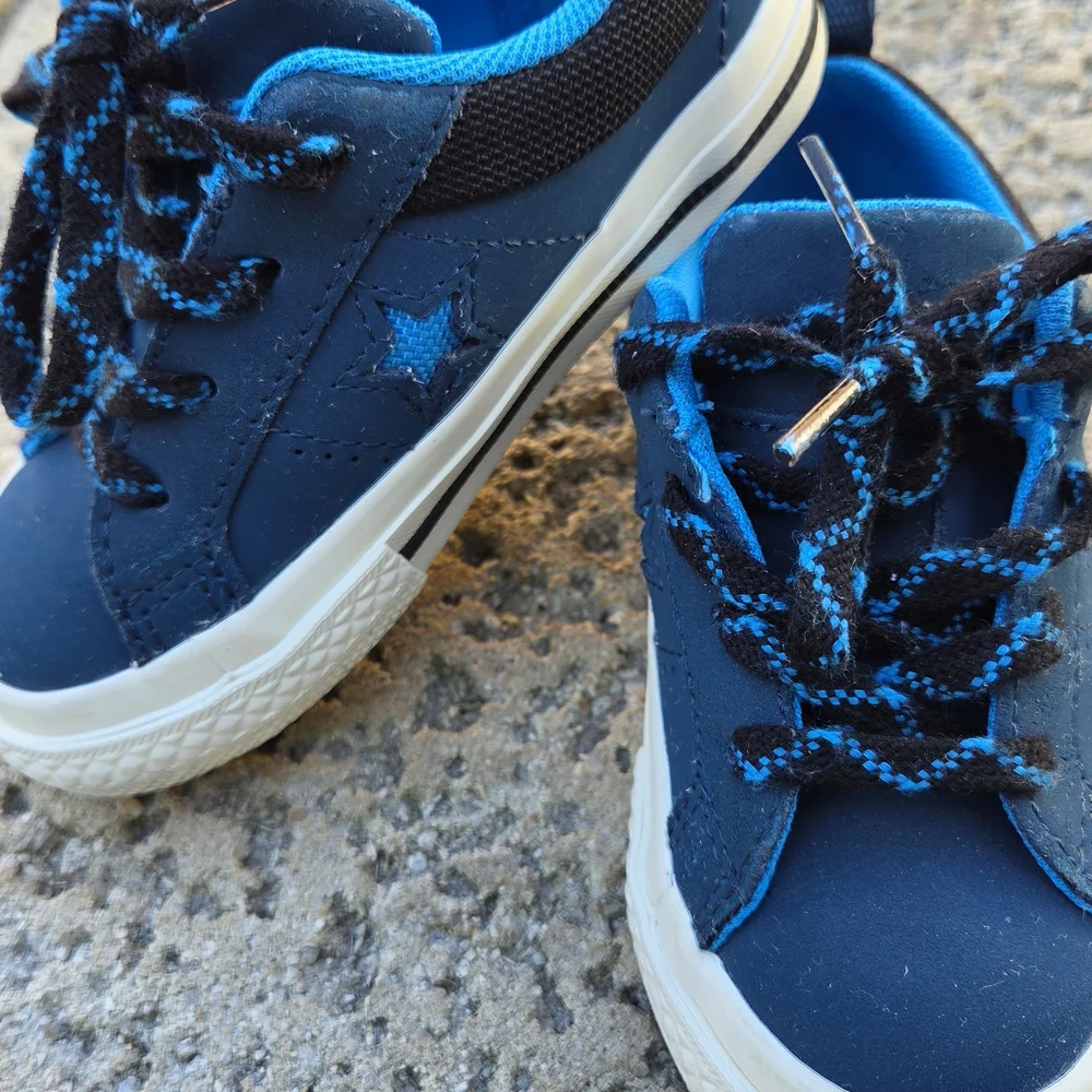 Converse Little Kids One Star Blue & Black Casual Shoes